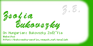 zsofia bukovszky business card